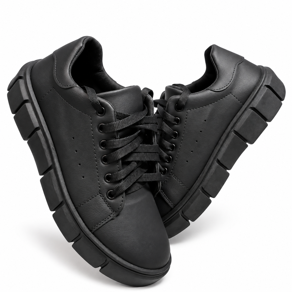 TÊNIS MASCULINO CASUAL TRACTOR PRETO