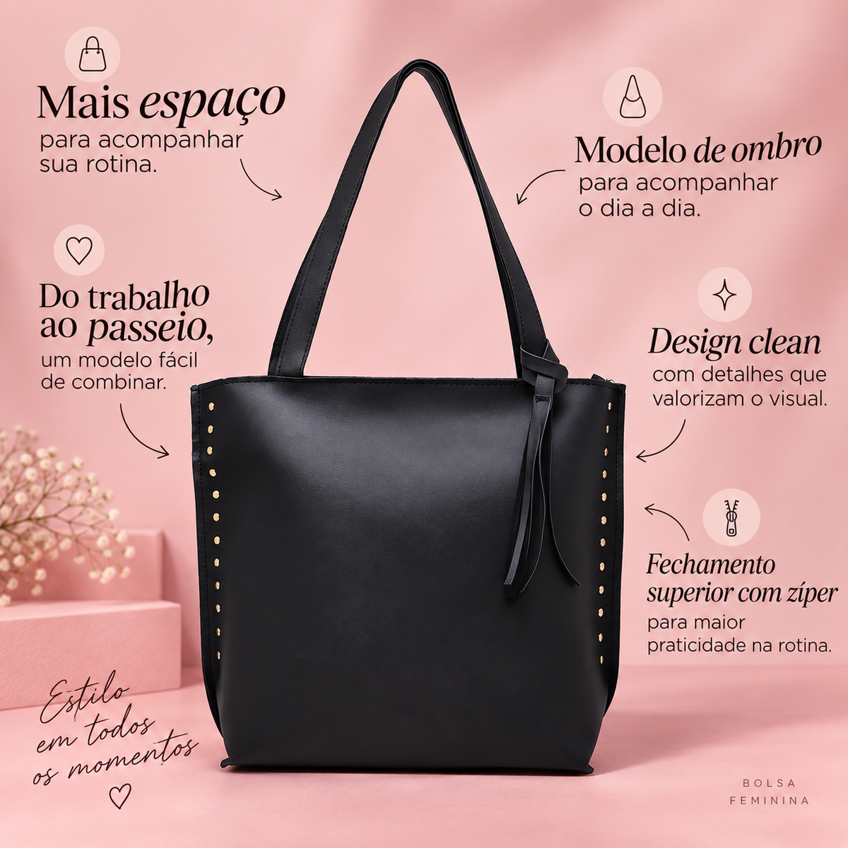 BOLSA GRANDE FEMININA DE OMBRO